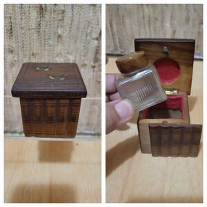ANTIQUE ITALIAN, SORRENTO OLIVE WOOD INK WELL PUZZLE BOX,EARLY 20th CENTURY.